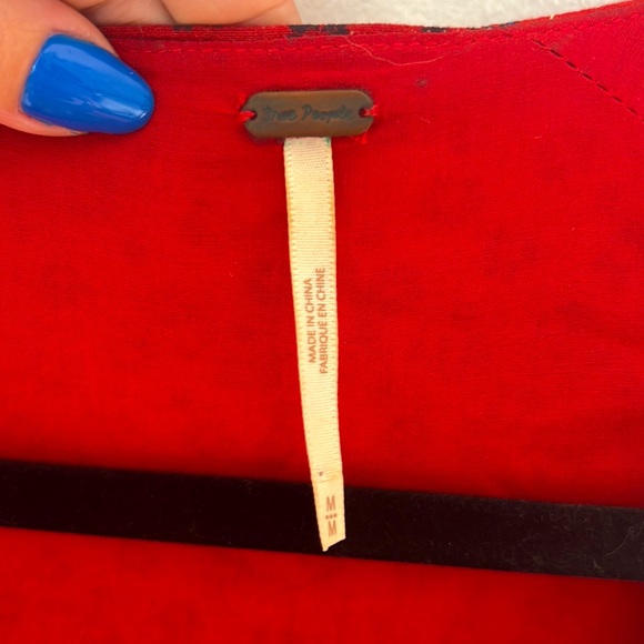 SOLD - Free People Red Floral Mini - Picture 3 of 4